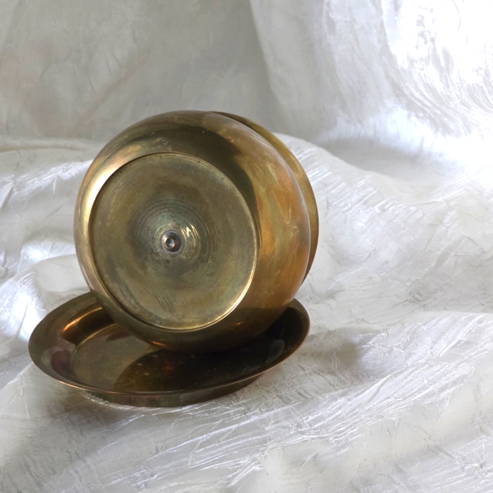Vintage Brass Bowl and Saucer/Lid - Picture 10 of 12